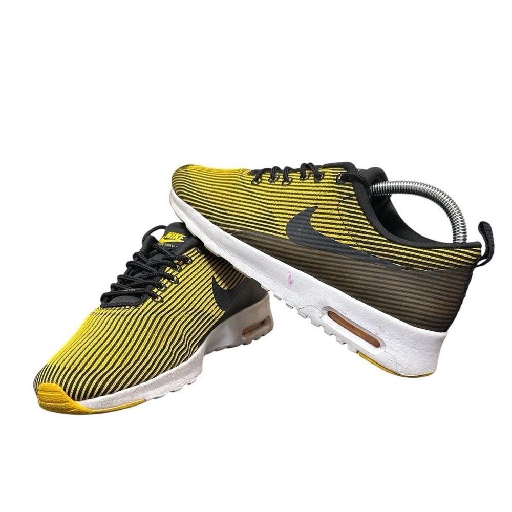 Nike Air Max Tavas Women 9 Yellow Black Striped Low Top Sneakers 718646-004 - Picture 5 of 7